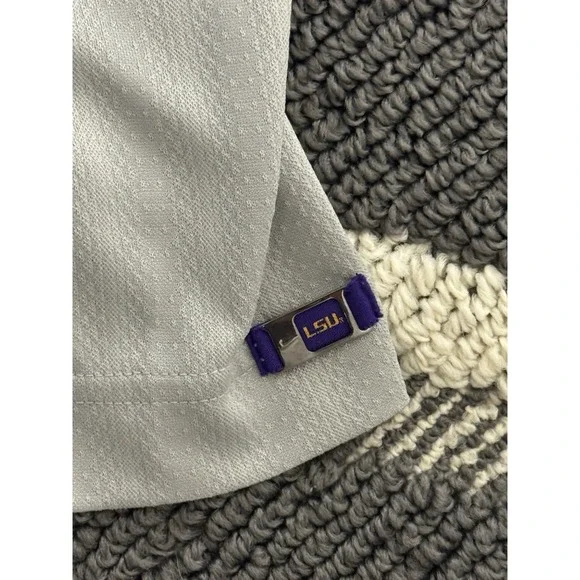 Vintage Nike Team LSU Tigers Polo Shirt Mens XXL Gray Football Throwback Logo - Picture 5 of 6